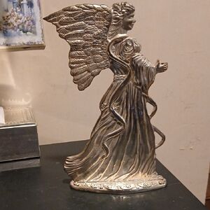 Elegant Silver Angel Sculpture